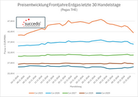 Erdgas Preisentwicklung letzte 30 Handelstage